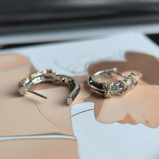 Silver Earrings with Fianites