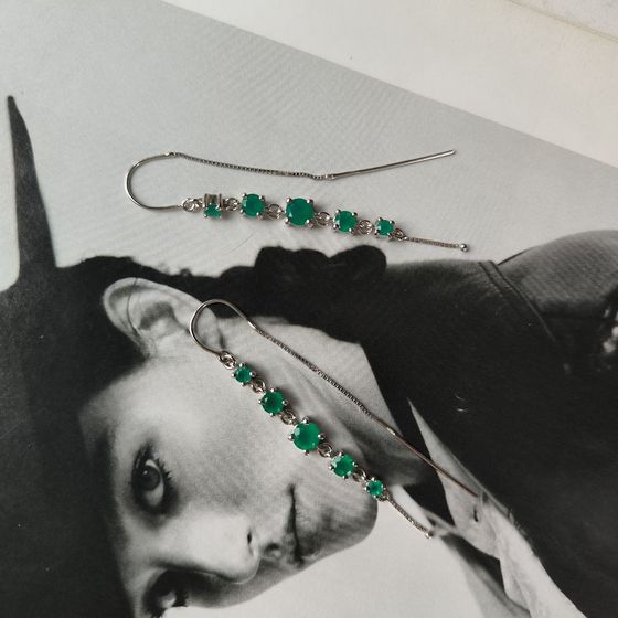 Срібні сережки з агатом 2.298ct