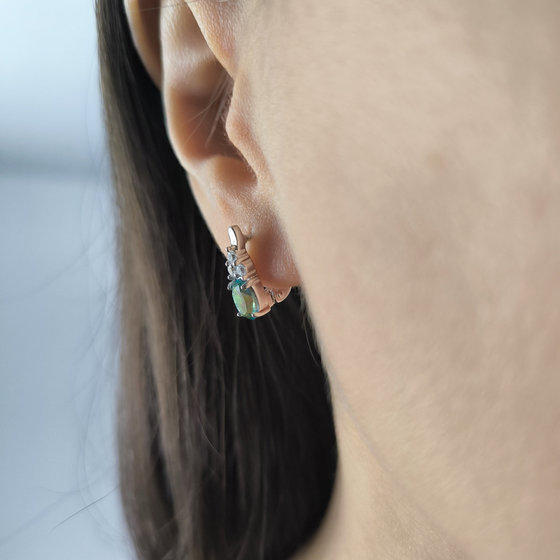 Серебряные серьги с мистик топазом 1.51ct