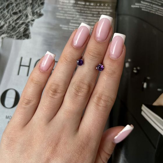 Срібні сережки з аметистом