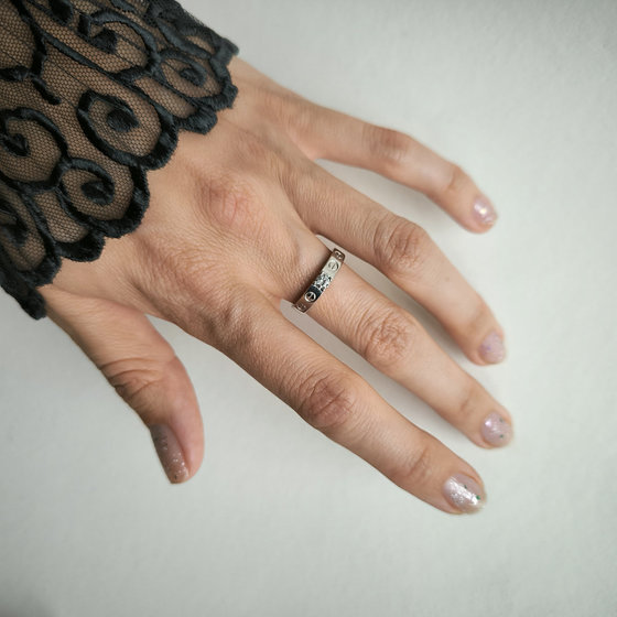 Silver ring with cubic zirconia