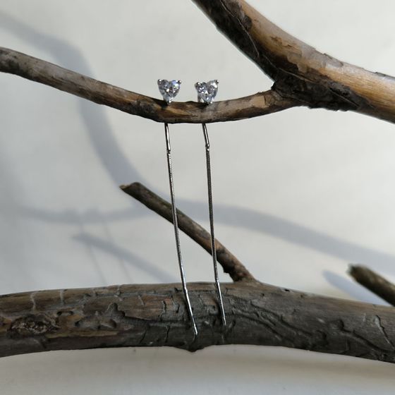 Срібні сережки з фіанітами