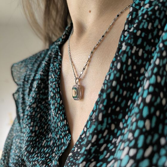 Срібна підвіска з містик топазом 2.4ct