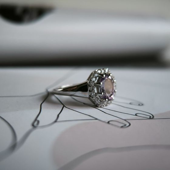 Silver ring with amethyst 1.53ct