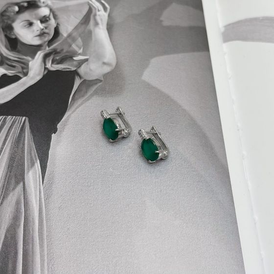 Серебряные серьги с агатом 4.805ct