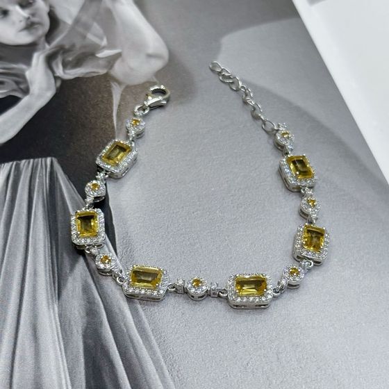 Silver bracelet with citrine nano 7.51ct