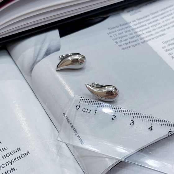 Silver earrings without stones