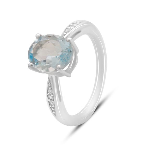 Silver ring with a topaz