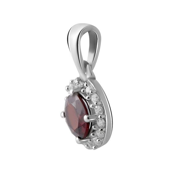 Silver pendant with a 0.855-carat garnet