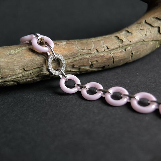 Silver bracelet with ceramics