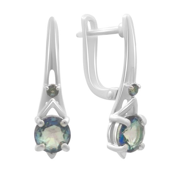 Срібні сережки з містик топазом 1.225ct