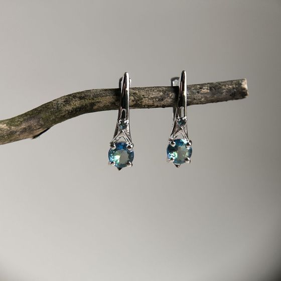 Срібні сережки з містик топазом 1.225ct