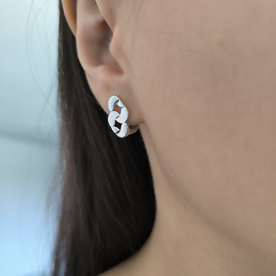 Silver earrings without stones