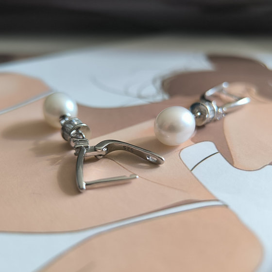 Срібні сережки з перлами 8ct