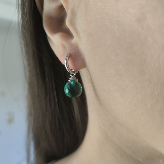 Срібні сережки з фіанітами