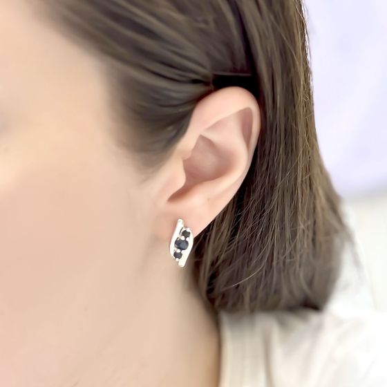 Срібні сережки з сапфіром 1.65ct