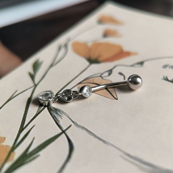 Серебряный пирсинг с фианитами