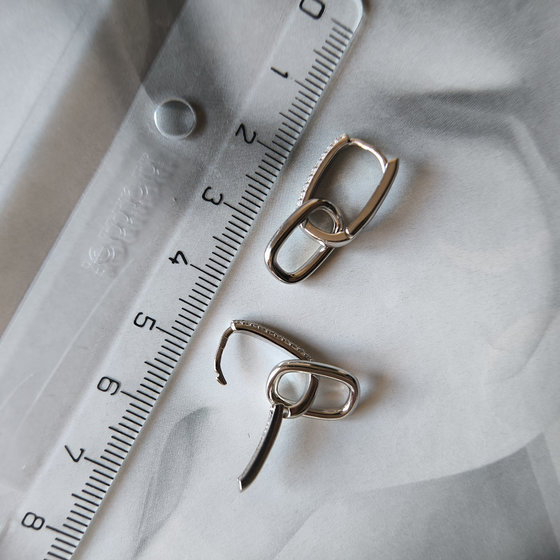 Silver earrings with Phianites