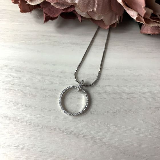 Срібна підвіска з фіанітами