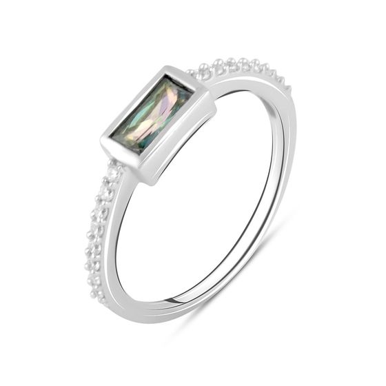 Silver ring with a 0.329-carat mystic topaz