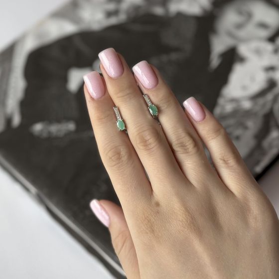 Срібні сережки зі смарагдом 0.538ct