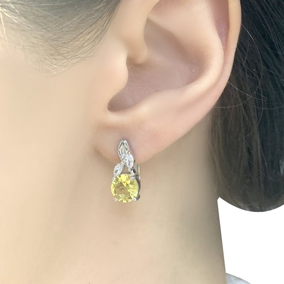 Silver Earrings with Citrine (Nano, 2.88 ct)