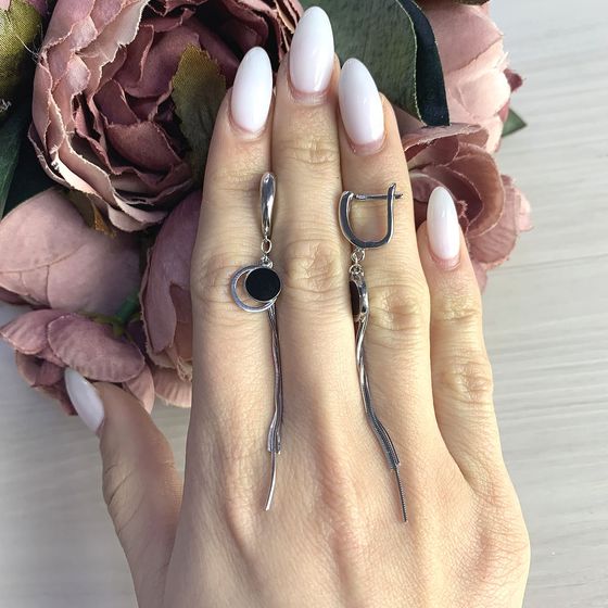 Срібні сережки з емаллю