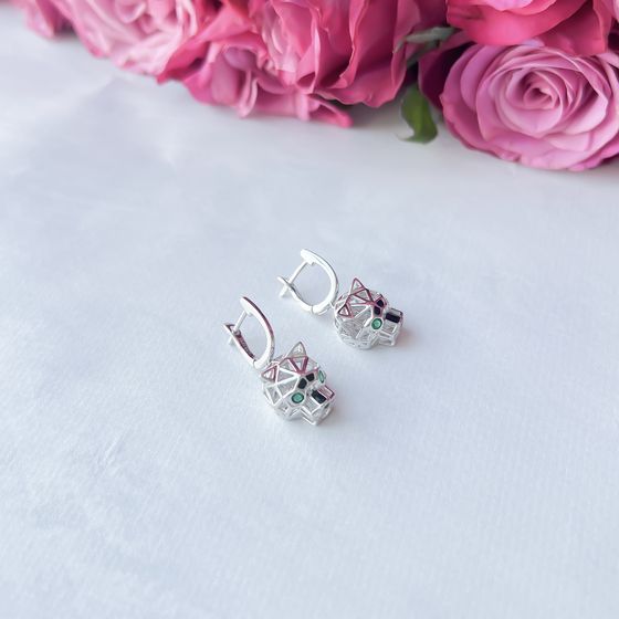 Срібні сережки з фіанітами