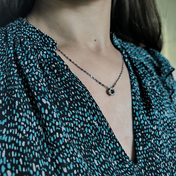 Срібна підвіска зі смарагдом nano 0.312ct
