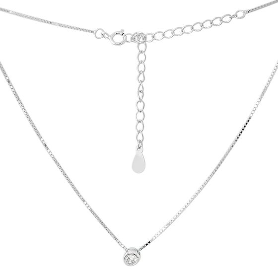 Silver necklace with phianites