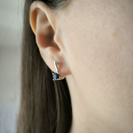 Серебряные серьги с сапфиром 1.292ct