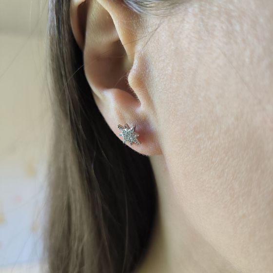 Срібні сережки з фіанітами