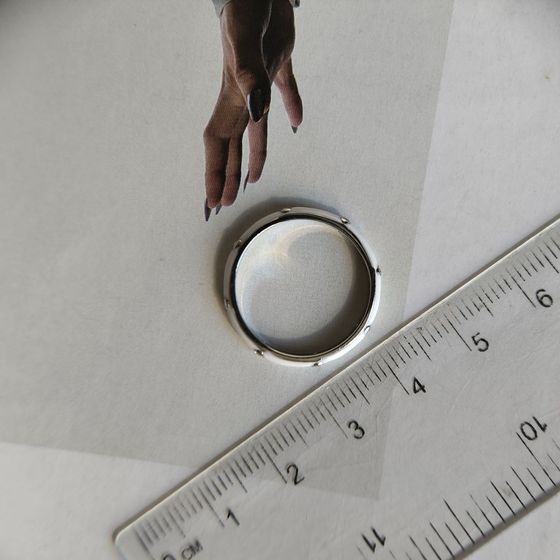 Silver ring with yemallu, fianites