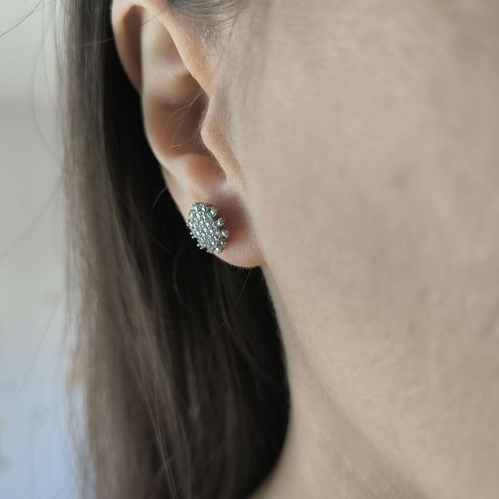 Срібні сережки з фіанітами