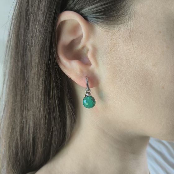 Срібні сережки з фіанітами