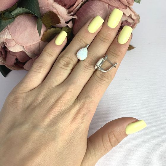 Срібні сережки з опалом 2.55ct