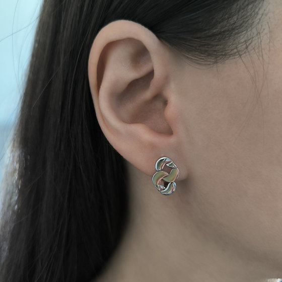 Silver earrings without stones