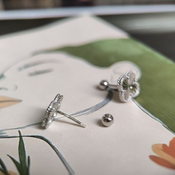 Silver earrings without stones