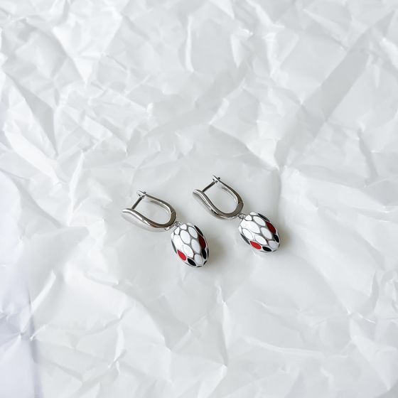 Срібні сережки з емаллю