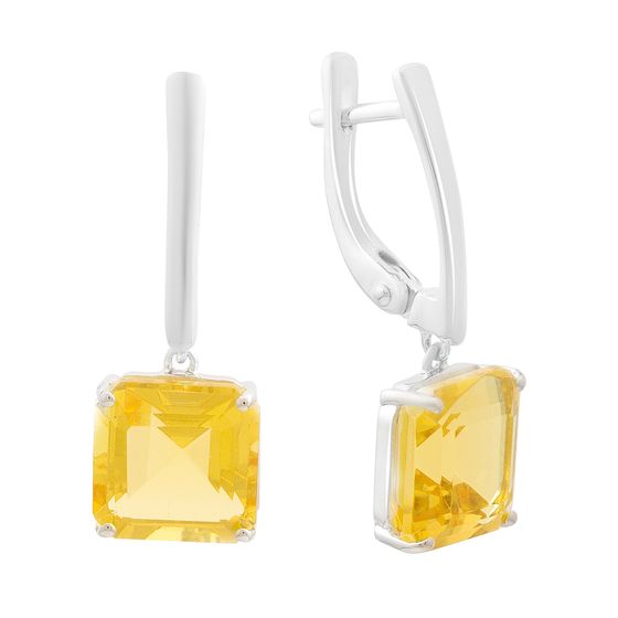Серебряные серьги с цитрином nano 9.035ct