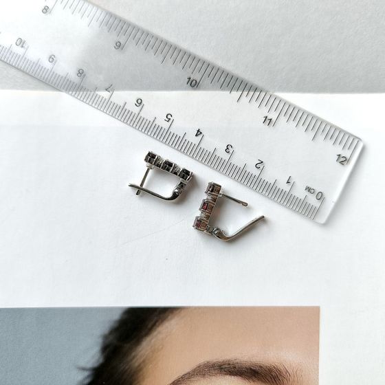 Срібні сережки з гранатом 2,859 карата