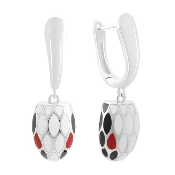 Срібні сережки з емаллю