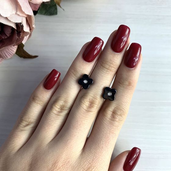 Срібні сережки з керамікою