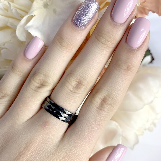 Silver ring with ceramics