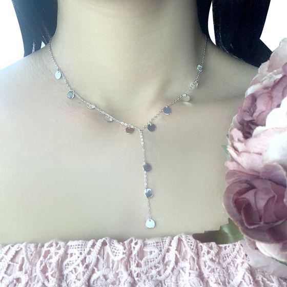 Silver necklace without stones