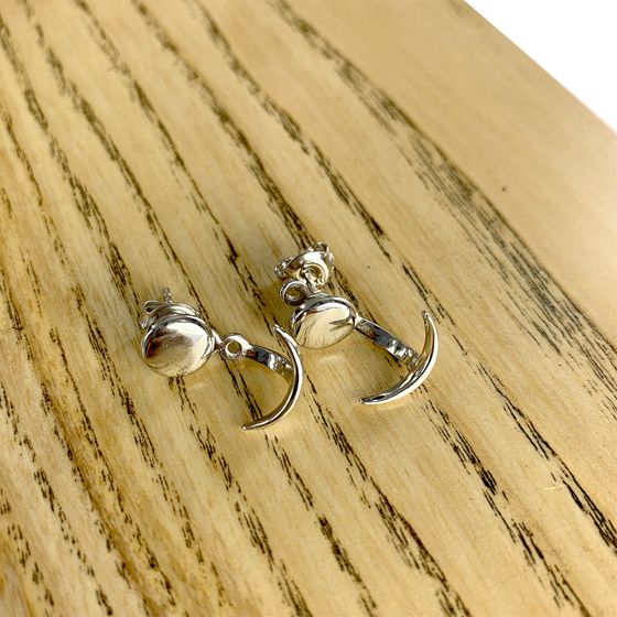 Silver earrings without stones
