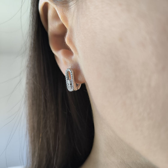 Silver earrings with cubic zirconia