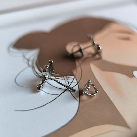 Silver Earrings with Fianites