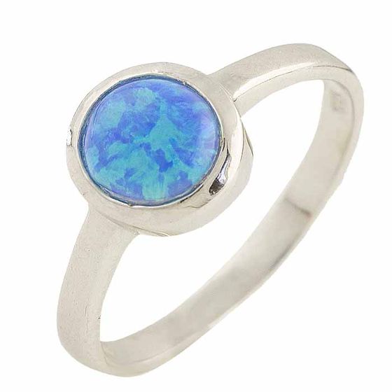 Silver ring with an opal