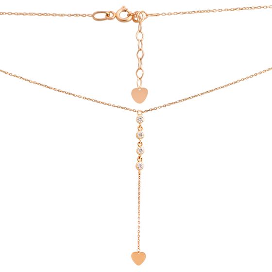 Gold necklace with 0.16ct fianites